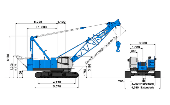 200 Ton Crawler Crane Load Chart